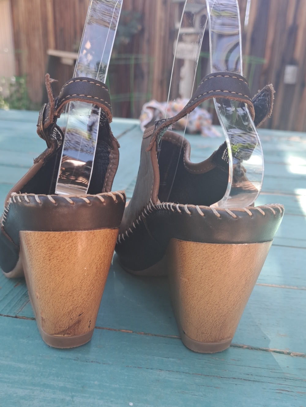 Lobo Solo Leather Floral Wedge Sandals Size 8.5 Style 3324 - Picture 11 of 14